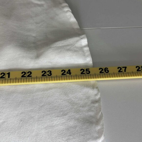 Soft Surroundings White Short Sleeve Linen Blend Button-Down Shirt | Size Small - Picture 6 of 6